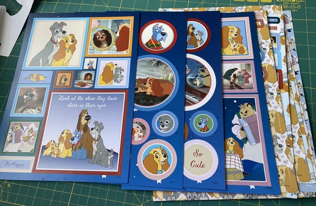 DISNEY LADY AND The Tramp A4 PAPERCRAFT Papers 12 Sheets For Card ...
