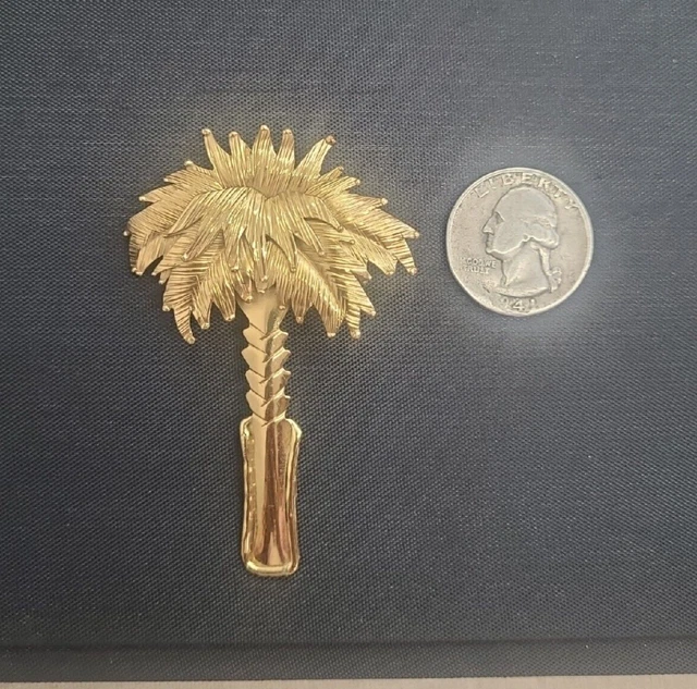 Vintage IXEL Mexico Palm Tree Statement 2.75"  Pin Pendant