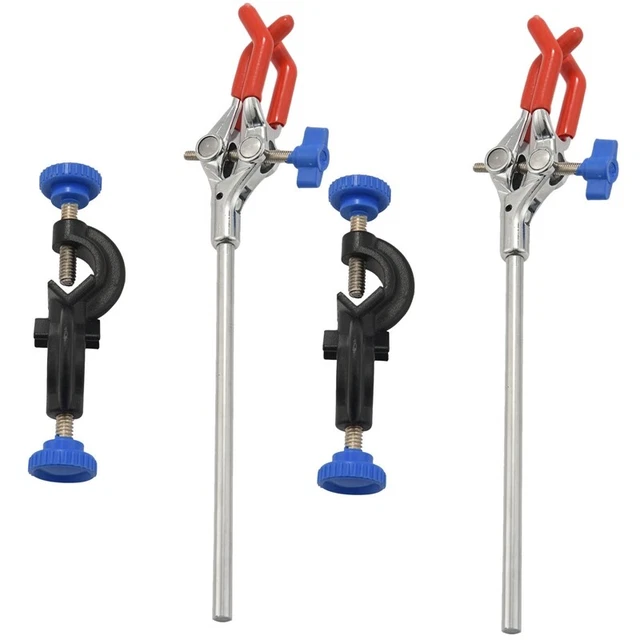 2X Lab Clamp 3 Finger Style Rubber-Coated Head A Black Laboratory StanK9Z1