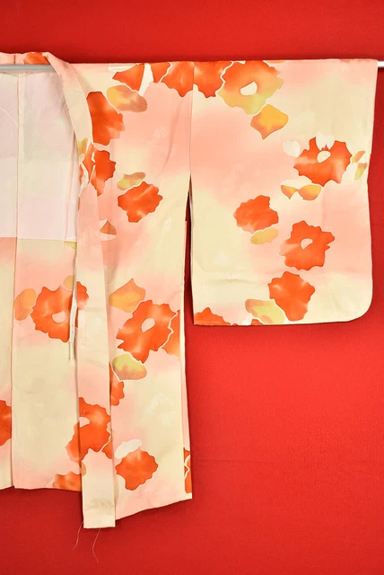 Vintage Japanese Kimono Silk Antique BORO HAORI Kusakizome Dyed/A032/580 2