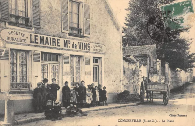 Cpa 91 Congerville / La Place / Buralist Recipe / Wine Merchant Lemaire