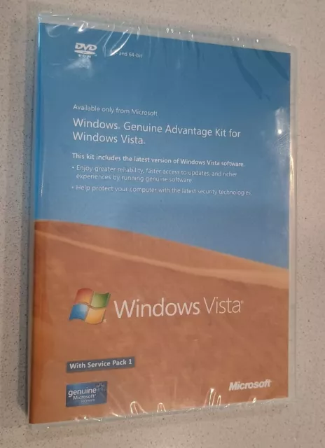 Microsoft Windows Vista. Genuine Advantage Kit. Sealed. New. Retro Software OS