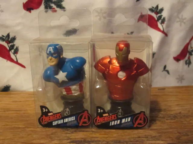 Marvel Avengers Paperweights, Lot of 2 Captain America and Iron Man, Unopened