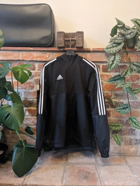 Giacca da track vintage Adidas retrò 3 righe nera tuta taglia small