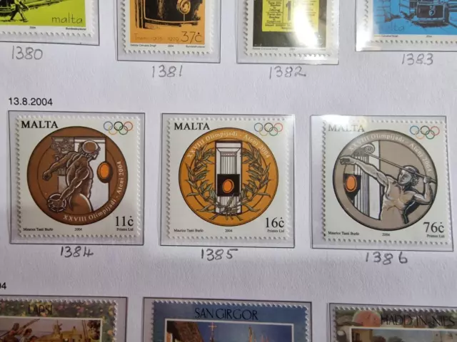 Malta 2004 Sg 1384-1386 Olympic Games Mnh