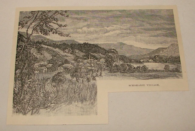 1895 Rivista Incisione ~ Schoharie Village, New York