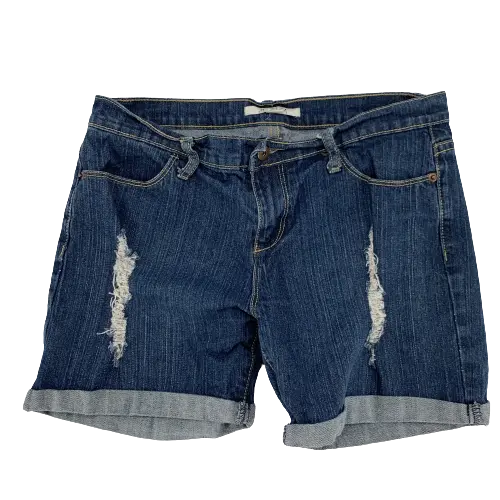 Twenty One Denim By Forever 21 Denim Shorts Womens Distressed Stretch Blue Sz 29