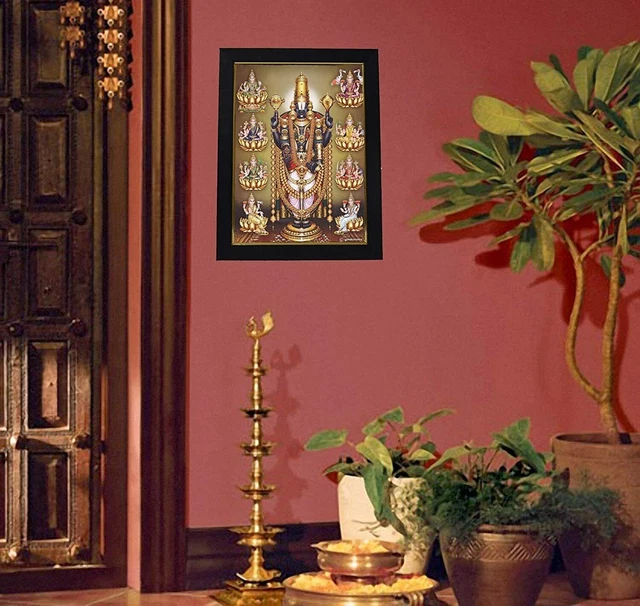 INDIAN TRADITIONAL ASTA Lakshmi Tirupati Balaji God Wooden Photo Frame ...