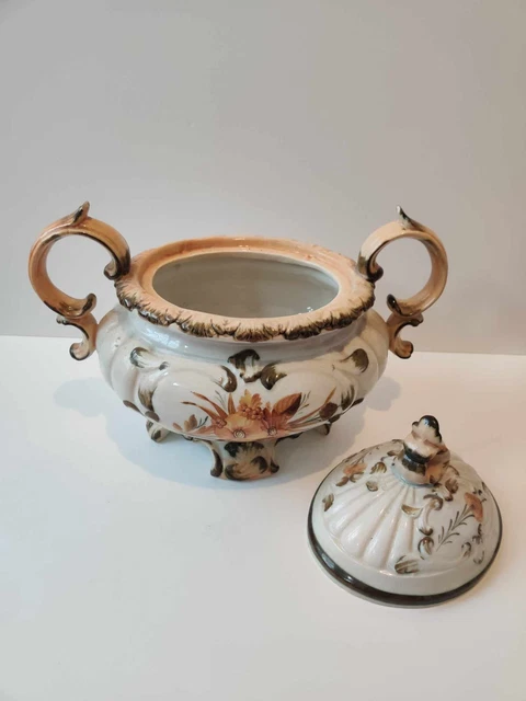 Soupière italienne vintage en céramique en forme de cygne En vente sur