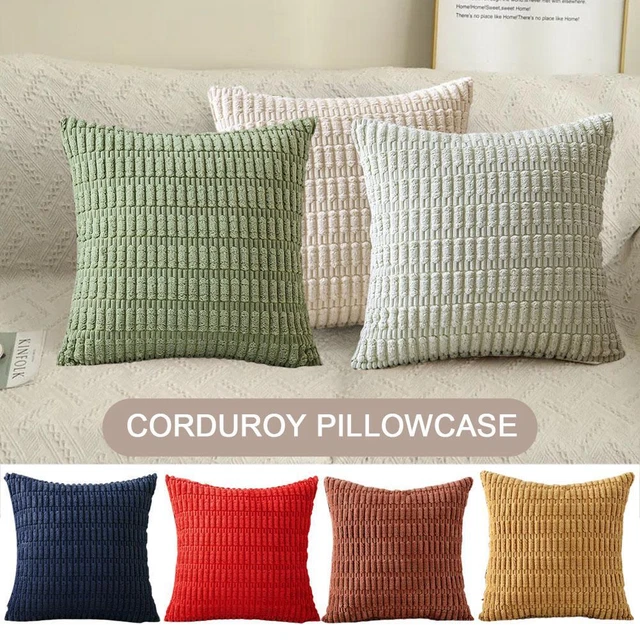 Thick Corduroy Cushion Cover 45x45cm Patchwork Striped Pillow Cover Pillowcase +