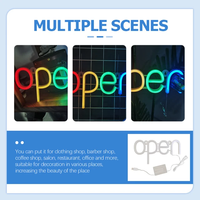 NEON LIGHTS LETTER Decor LED Open Sign Battery Operated Lamp The Door £