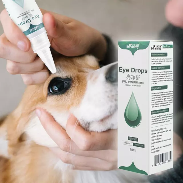 Gotas para ojos para mascotas: eliminador de manchas bactericidas antiinflamatorio para el cuidado de los ojos de perro gato.'