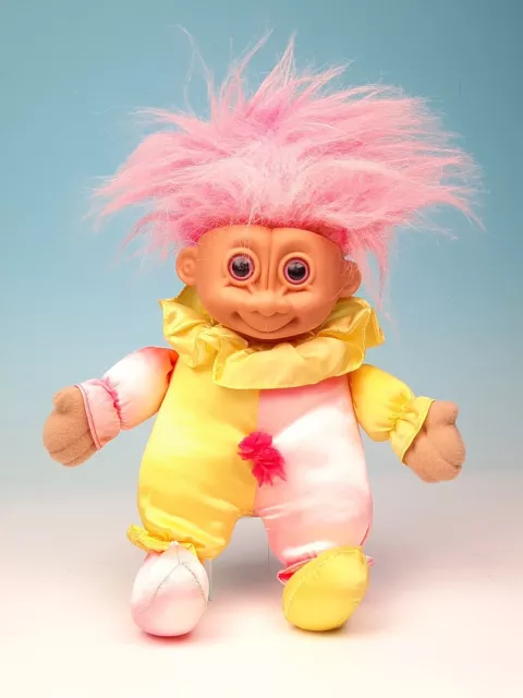 Troll Gnom XL 28cm  groß Babytroll Zaubertroll with pink Hair