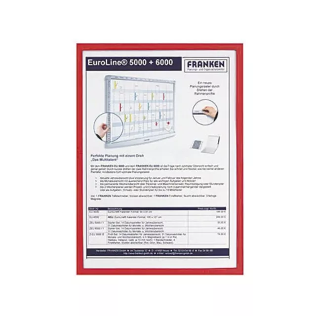 Franken Dokumentenhalter Frame It X tra Line ITSA4M 01 DIN A4 rot