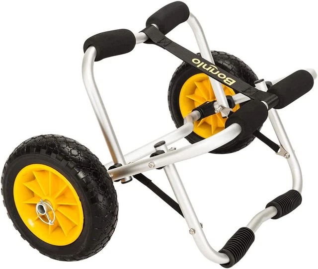 Kayak Cart Canoe Dolly - Foldable with No-Flat Tires, 2 Ratchet Straps