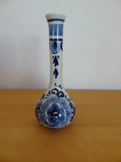 Original Delfts Holland Delft Vase Blumendekor Delfter Blau handgemalt sehr gut