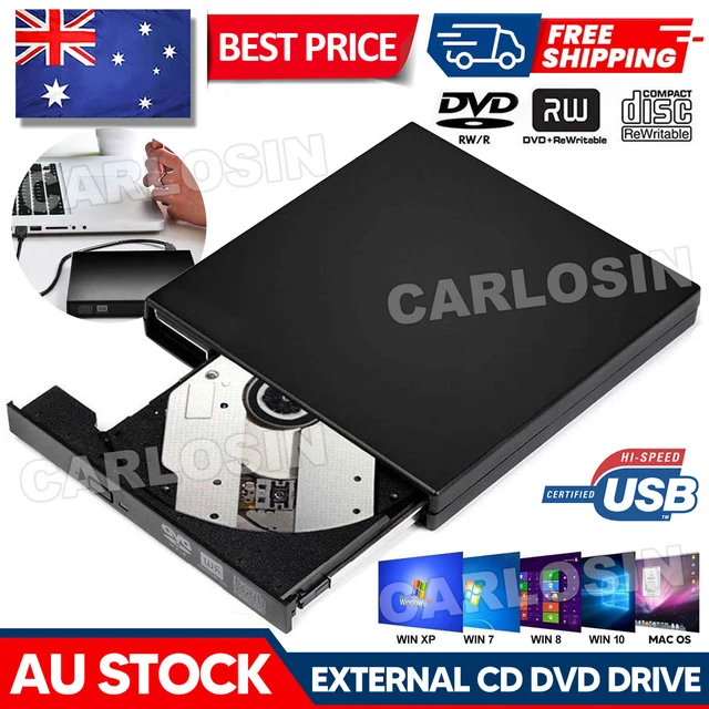 USB EXTERNAL CD DVD ROM Writer Burner Player Drive PC Laptop for ...