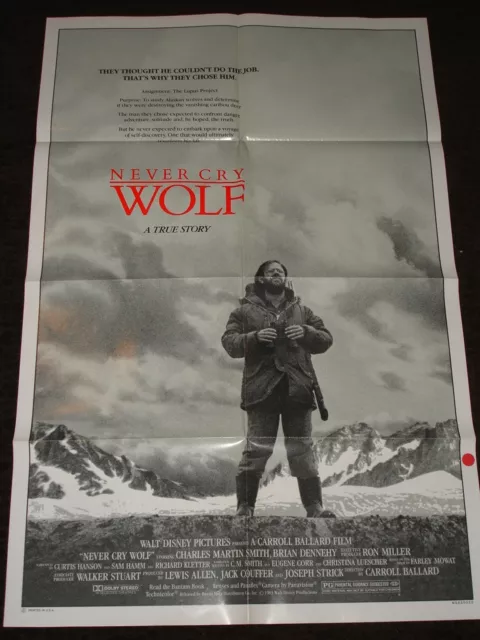 Never Cry Wolf folded movie promo poster Walt Disney Films