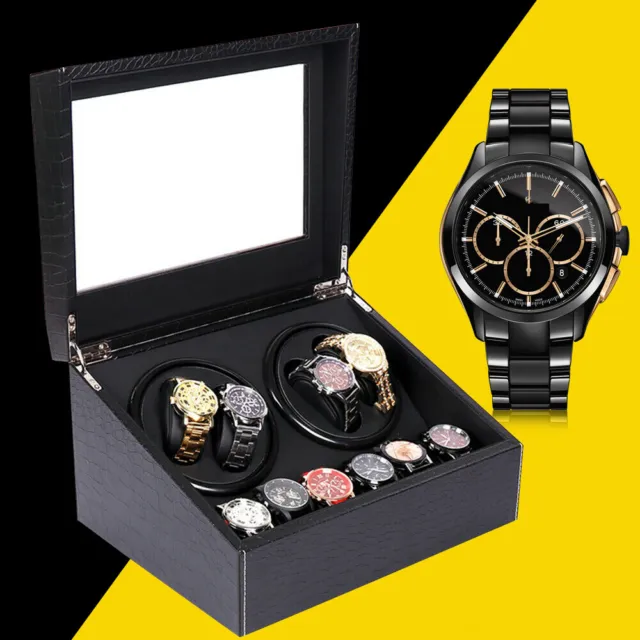 Rotating Leather Watch Watch Winder Storage Watch Box - estremamente silenzioso