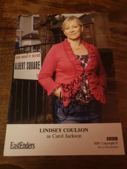 BBC EastEnders Carol Jackson Undedicated Hand Signed Cast Card Lindsey Coulson