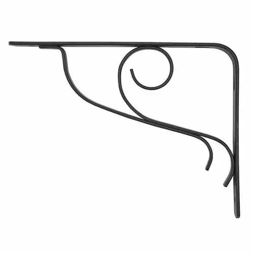 Rubbermaid 1877647 1 pair 6x8in. Steel Vine Decorative Shelf Bracket Black