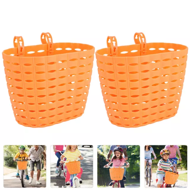 2 Pcs Front Storage Basket Bike Without Lid Bicycle for Kids Childrens Girl
