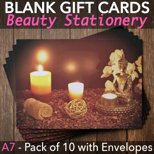 Gift Voucher Card Beauty/Massage/Nail and Spa Salons - x10 + Envelopes BUD