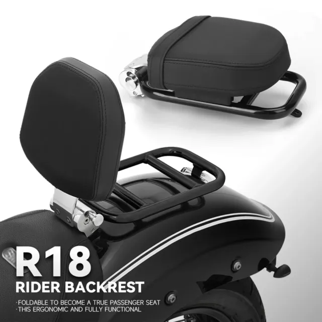 For BMW R18 Classic 2020-2023 Chrome Rear Backrest Luggage Rack Pad passenger