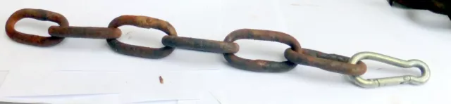 alte Eisenkette 🌸 Kette Gliederkette ca 50 cm große Glieder mit Karabiner Haken
