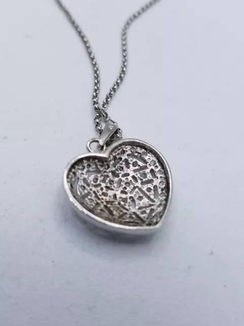 5.25 925 STERLING Silver Moissanite Heart Pendant Chain Necklace $9.99 ...
