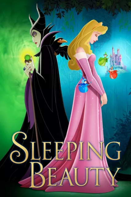 1959 Walt Disneys Sleeping Beauty Movie Poster Print Princess Aurora Phillip🍿