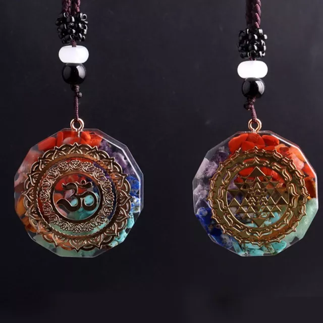 Amethyst Orgonite Pendant Natural Crystal Healing Chakra Energy Orgone Necklace