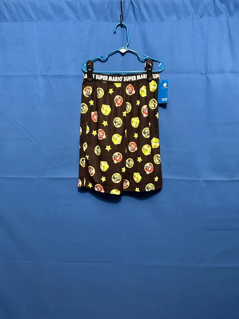 Jacquard Waist Super Mario Yoshi Luigi Black Boys Pajama Shorts 6