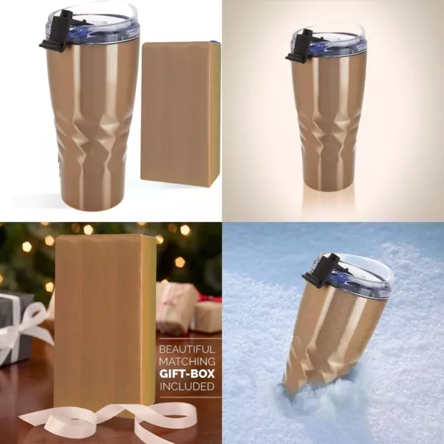 Primula Peak Hot or Cold Tumbler - Triple Layer Copper  Technology Vacuum Sealed - With Matching Color Gift Box, 20 Ounce,  Gunmetal: Tumblers & Water Glasses