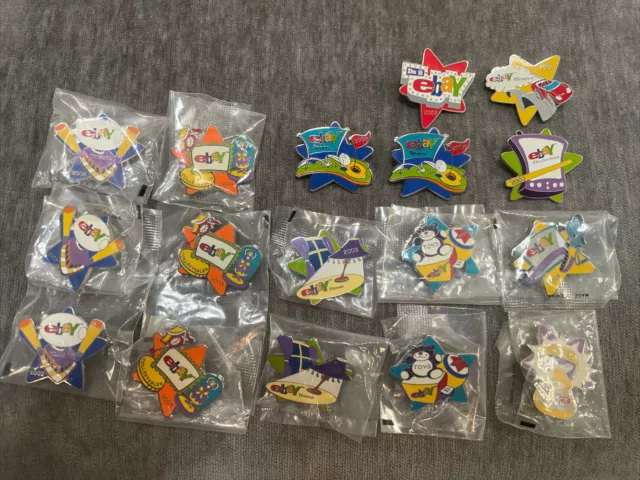 Vintage Collectible Lot of 17 eBay Live Open 2003 Trading Pins Orlando New