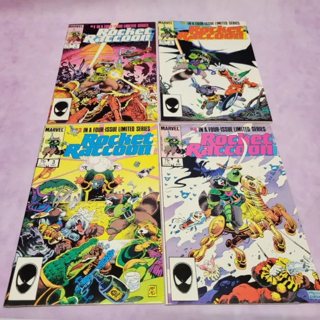 Rocket Raccoon #1-4 (X4) SET (Complete Mini-Series) Marvel Comics 1985