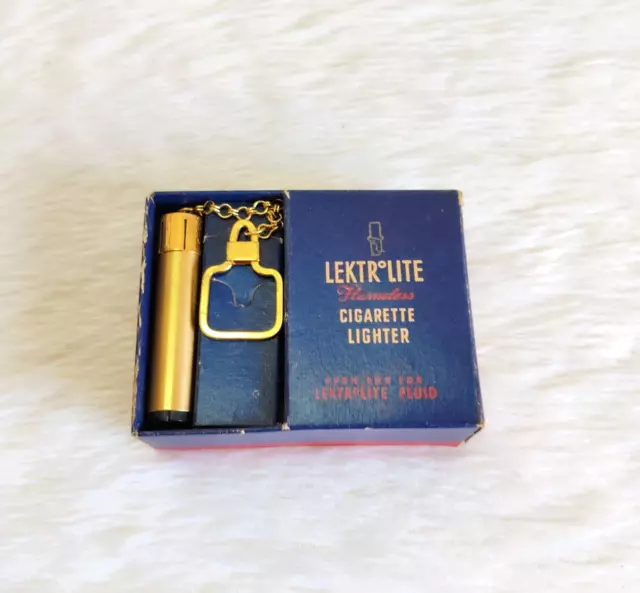 1940s Vintage Lektr Lite Mechero Tabaco sin Usar Caja Raro Coleccionable Ee.uu.