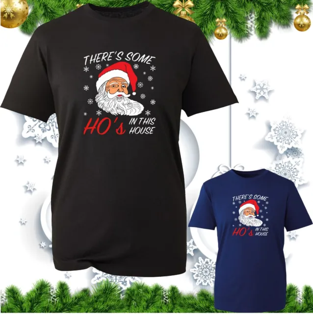 T-shirt natalizia There's Some Ho's In This House Natale divertente novità top