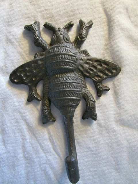 Bumblebee  Forged Cast Iron Coat Key Wall Hook Bee hanging metal