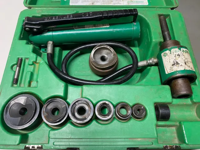 🇺🇸Greenlee Knockout Set 1/2 - 2 1/2 Greenlee 767 Hydraulic Pump/ 746 Ram Punch