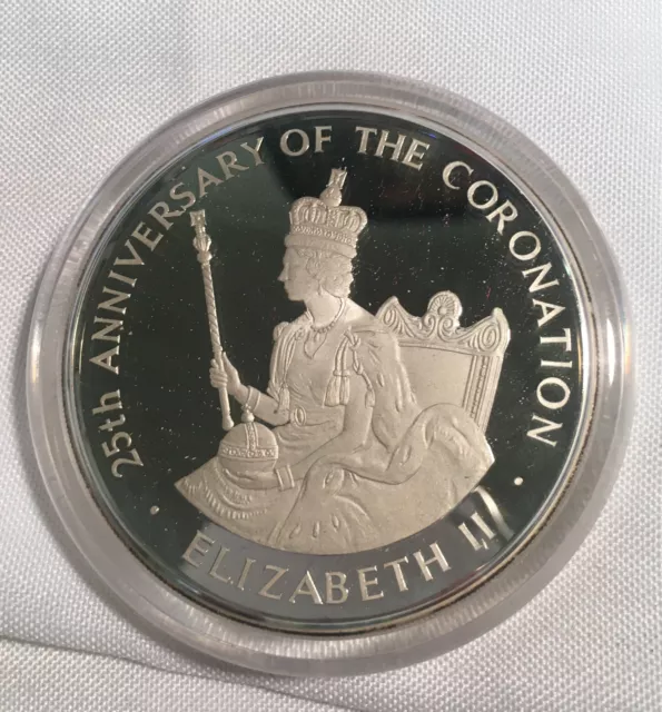 1978 Jamaica 25 Dollars Coronation Queen Elizabeth Silver
