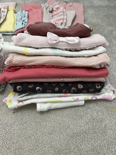 Baby girl clothes bundle 3-6 months sleepsuits vests