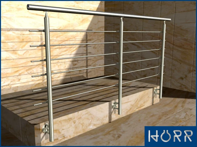 Edelstahl Geländer Sellon24 - Geländerbauteile - Geländer Edelstahl V2A vertikal Balustrade senkrecht SET Relinggeländer Balkon Edelstahl Geländer Sellon24 - Geländerbauteile - Geländer Edelstahl V2A vertikal Balustrade senkrecht SET Relinggeländer Balkon