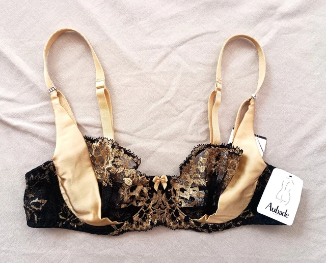Soutien-gorge Aubade Réf. 9314 - Noir/gris - Taille FR90B / EUR-DE75B - Neuf Avec étiquettes
