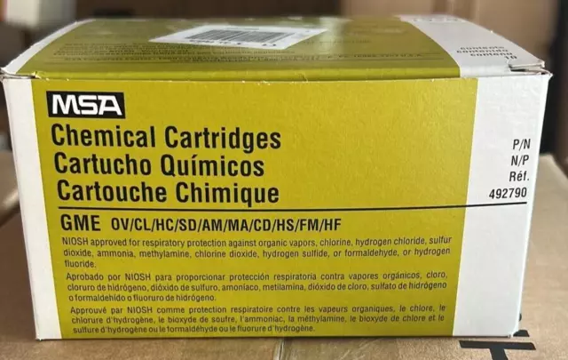 MSA Multi Gas Chemical Cartridges 492790 Comfo Respirator GME filter Box of 10 3