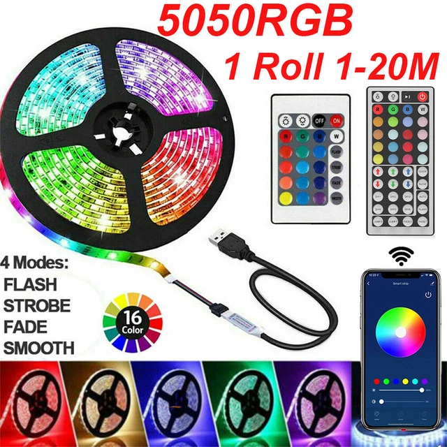 TV BACKLIGHT LED Strip Lights USB RGB 5050 Lighting + Remote Control ...