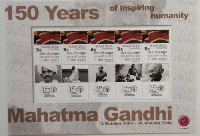 Namibia Mahatma Gandhi 150th Anniversary Souvenir Sheet 2019--ZZIAA