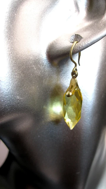 So beautiful Delicate Vintage EARRINGS Citrine Silver 875 USSR