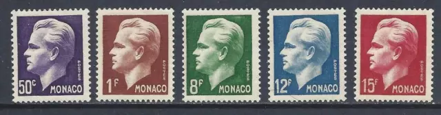 MONACO 1950-51 Principe Ranieri III Serietta MNH**