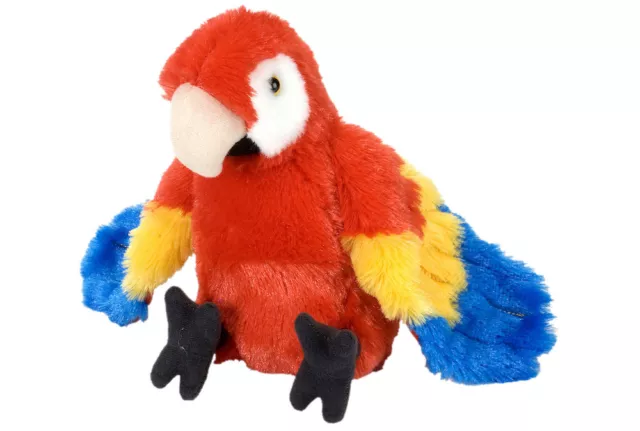 Red Parrot Soft Teddy Bear Toy Wild Republic Cuddlekins 8" Macaw Bird Cuddly